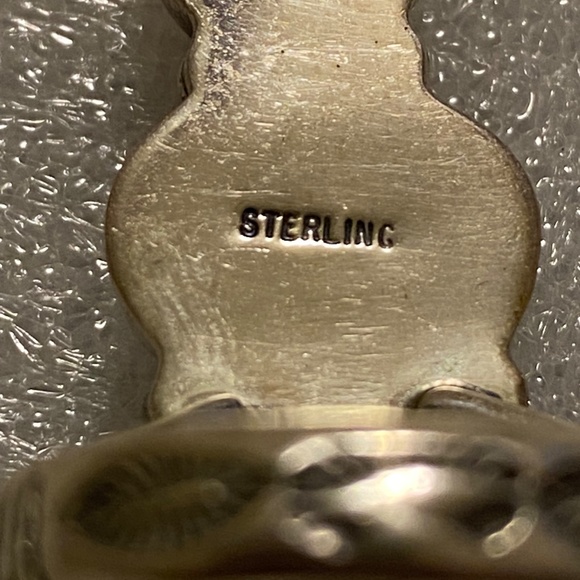 Dramatic 5 Stone Sterling Ring - Orange Spiny - Kingman - Size 9 - Picture 9 of 15